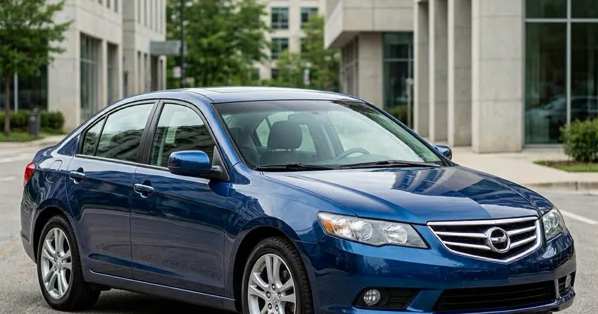 A blue 2007 Acura TSX sedan I've driven for 19 years instead of buying a new car