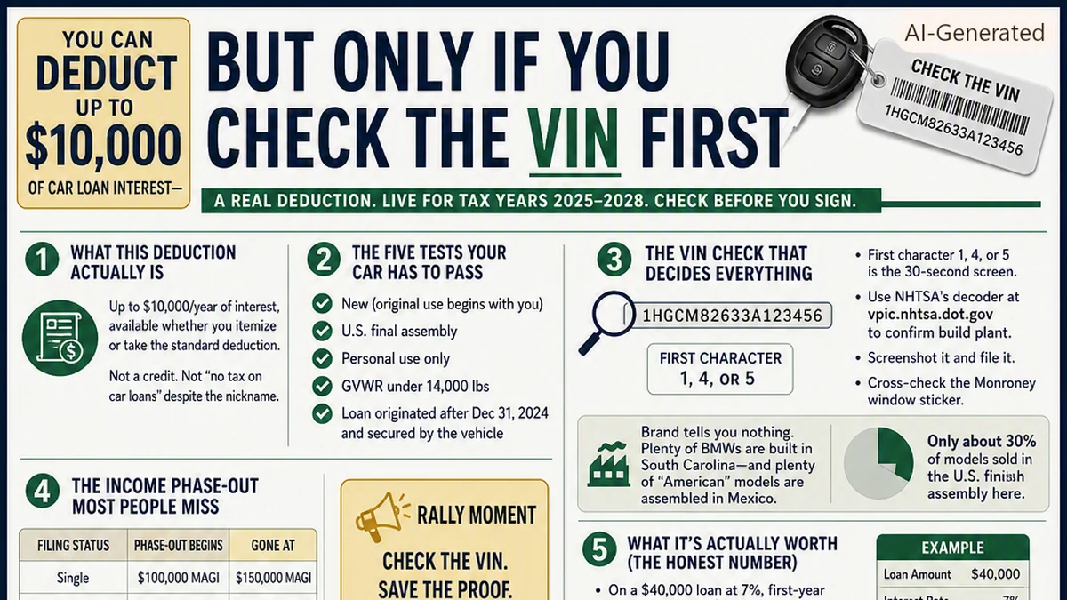 You Can Deduct Up to $10,000 of Car Loan Interest — But Only If You Check the VIN First