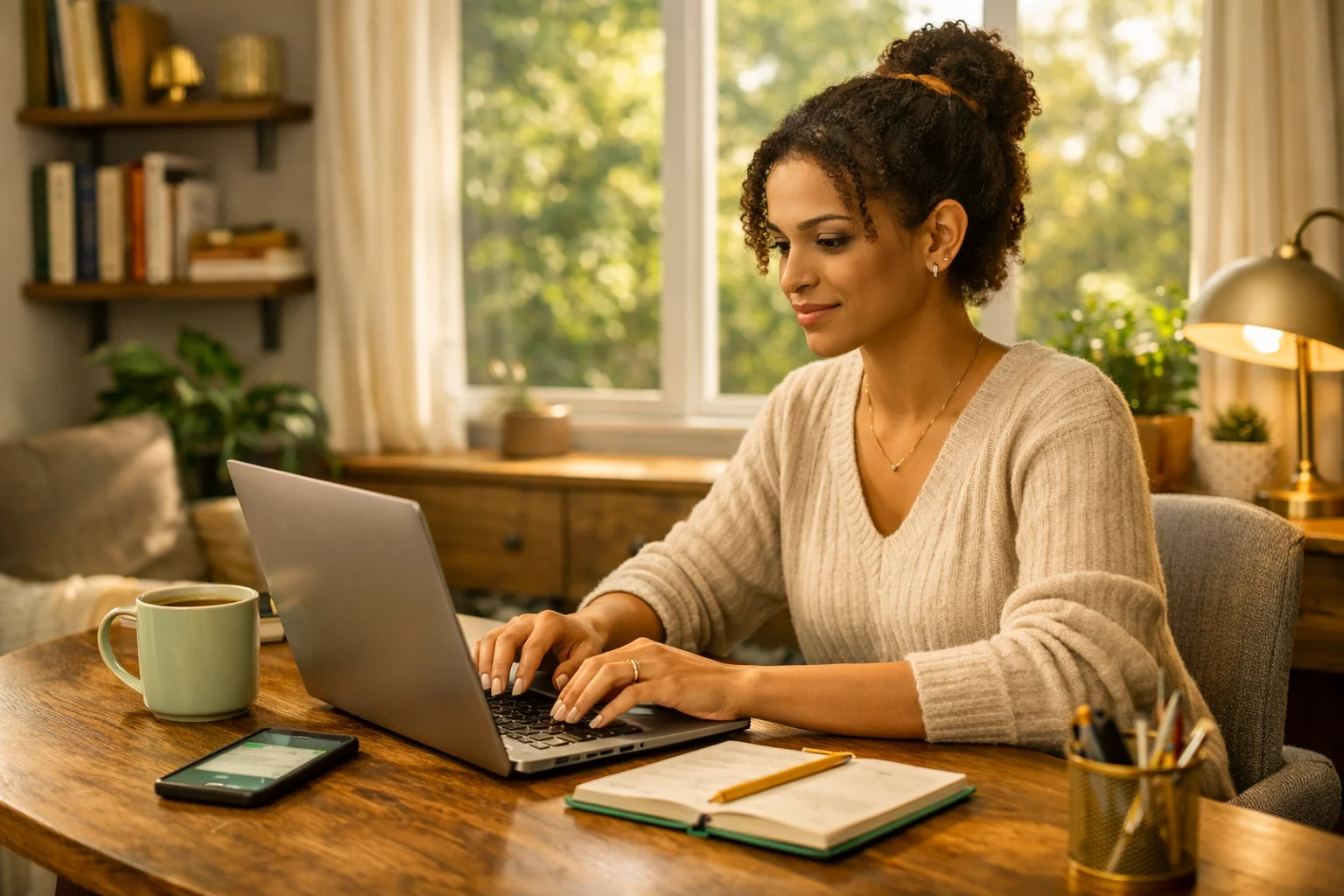 Person at a laptop exploring side hustle ideas