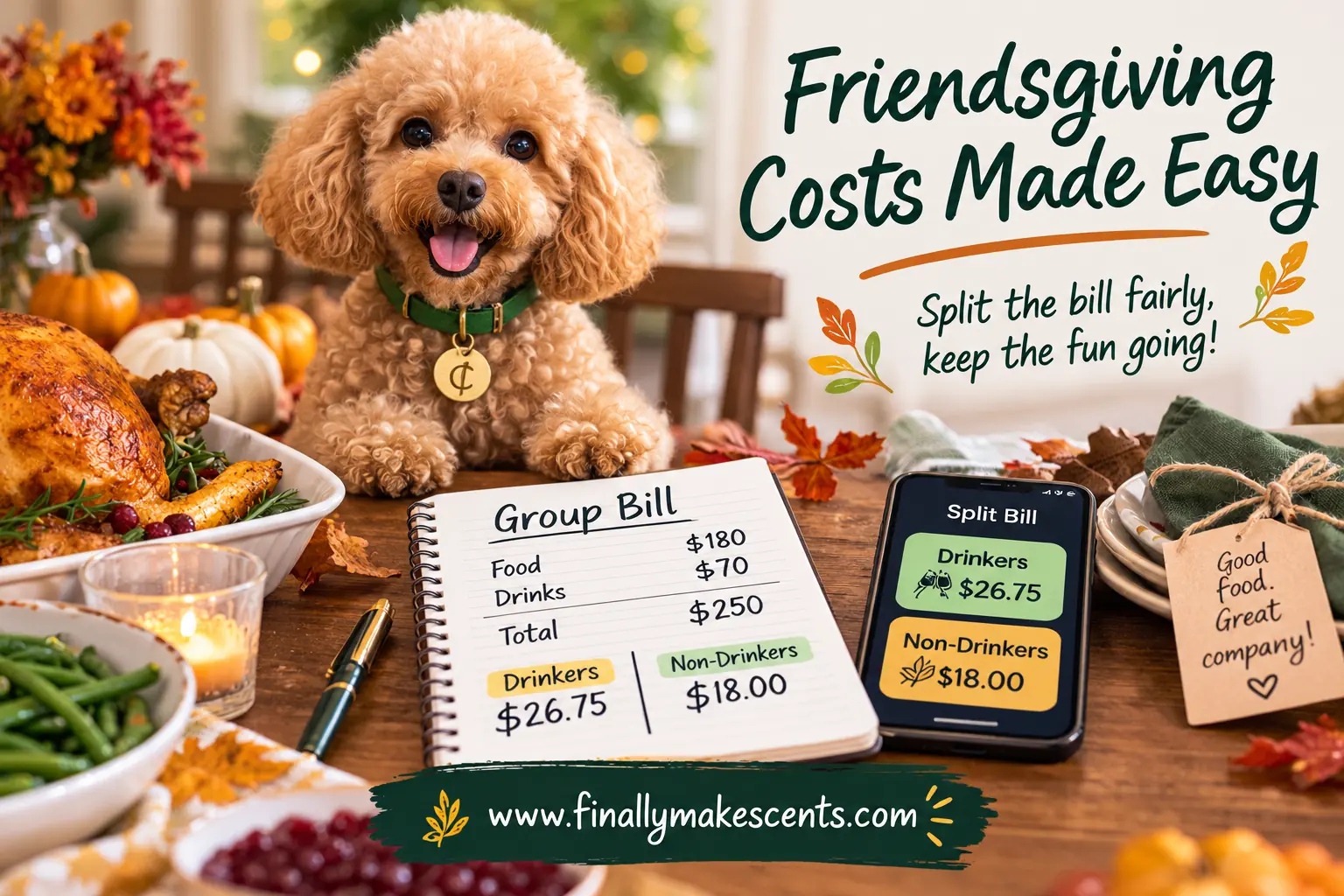 Friendsgiving at 2026 Prices: How to Split a $500 Dinner Without Making It Weird