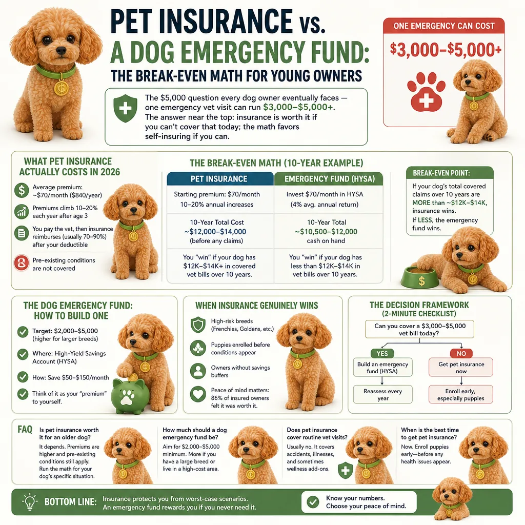 Pet Insurance vs. a Dog Emergency Fund: The Break-Even Math for Young Owners